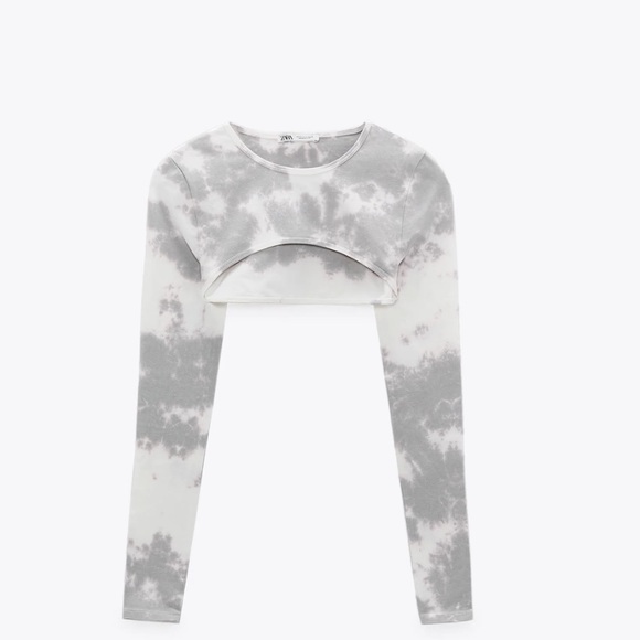 Zara TIE-DYE cropped top and arm-warmer - Picture 4 of 4
